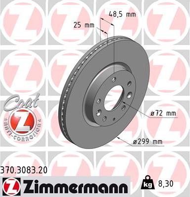 Zimmermann 370.3083.20 - Stabdžių diskas autoreka.lt