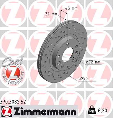 Zimmermann 370.3082.52 - Stabdžių diskas autoreka.lt