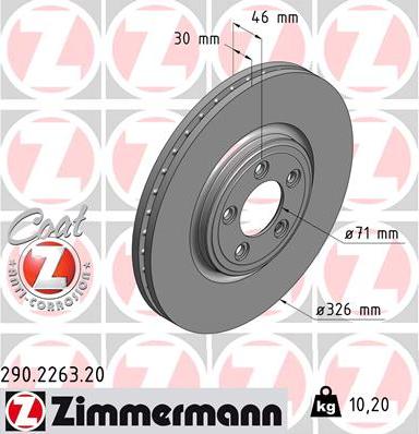 Zimmermann 290.2263.20 - Stabdžių diskas autoreka.lt