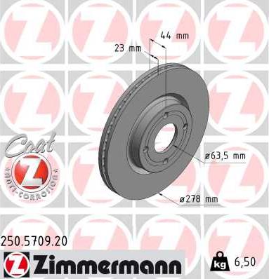 Zimmermann 250.5709.20 - Stabdžių diskas autoreka.lt
