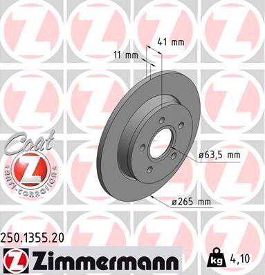Zimmermann 250.1355.20 - Stabdžių diskas autoreka.lt