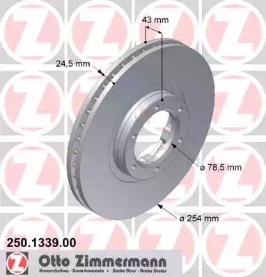 Zimmermann 250.1339.00 - Stabdžių diskas autoreka.lt