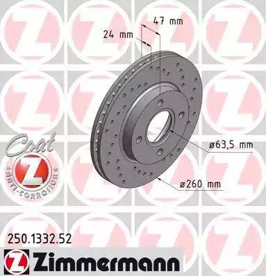 Zimmermann 250.1332.52 - Stabdžių diskas autoreka.lt