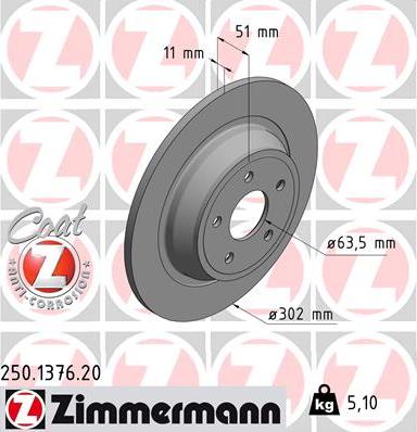 Zimmermann 250.1376.20 - Stabdžių diskas autoreka.lt