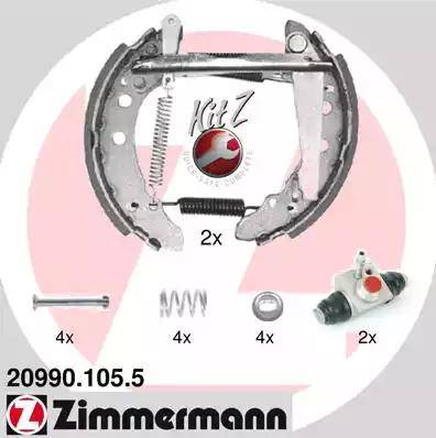 Zimmermann 20990.105.5 - Stabdžių trinkelių komplektas autoreka.lt