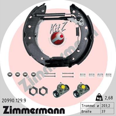 Zimmermann 20990.129.9 - Stabdžių trinkelių komplektas autoreka.lt