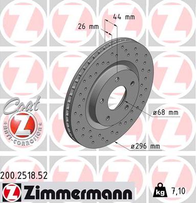 Zimmermann 200.2518.52 - Stabdžių diskas autoreka.lt