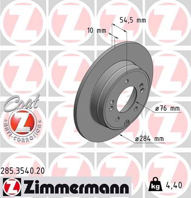 Zimmermann 285.3540.20 - Stabdžių diskas autoreka.lt
