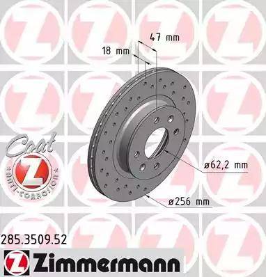 Zimmermann 285.3509.52 - Stabdžių diskas autoreka.lt