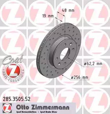 Zimmermann 285.3505.52 - Stabdžių diskas autoreka.lt