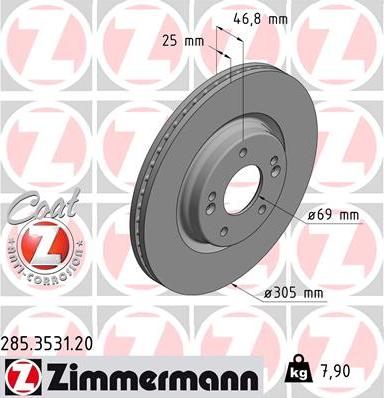 Zimmermann 285.3531.20 - Stabdžių diskas autoreka.lt