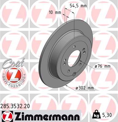 Zimmermann 285.3532.20 - Stabdžių diskas autoreka.lt