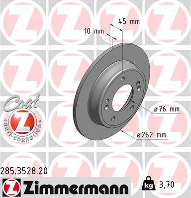 Zimmermann 285.3528.20 - Stabdžių diskas autoreka.lt