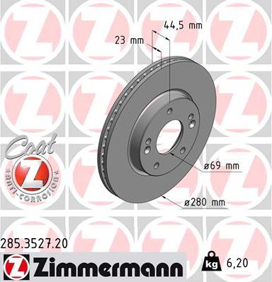 Zimmermann 285.3527.20 - Stabdžių diskas autoreka.lt