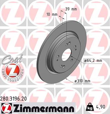 Zimmermann 280.3196.20 - Stabdžių diskas autoreka.lt