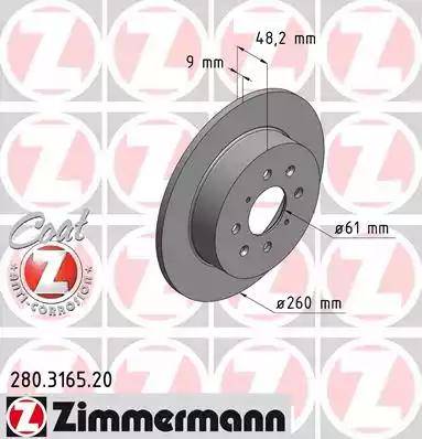 Zimmermann 280.3165.20 - Stabdžių diskas autoreka.lt