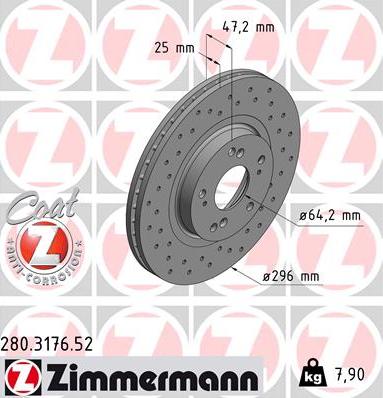 Zimmermann 280.3176.52 - Stabdžių diskas autoreka.lt
