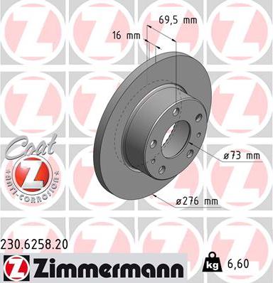 Zimmermann 230.6258.20 - Stabdžių diskas autoreka.lt