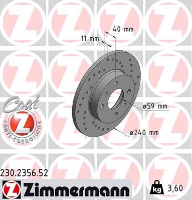 Zimmermann 230.2356.52 - Stabdžių diskas autoreka.lt