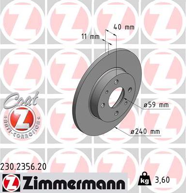 Zimmermann 230.2356.20 - Stabdžių diskas autoreka.lt