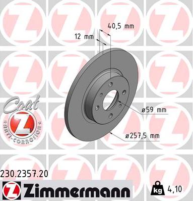 Zimmermann 230.2357.20 - Stabdžių diskas autoreka.lt