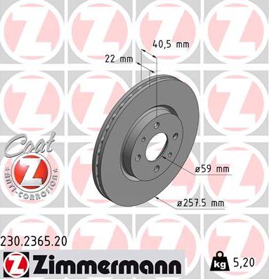 Zimmermann 230.2365.20 - Stabdžių diskas autoreka.lt