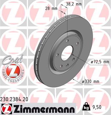 Zimmermann 230.2384.20 - Stabdžių diskas autoreka.lt
