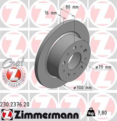 Zimmermann 230.2376.20 - Stabdžių diskas autoreka.lt