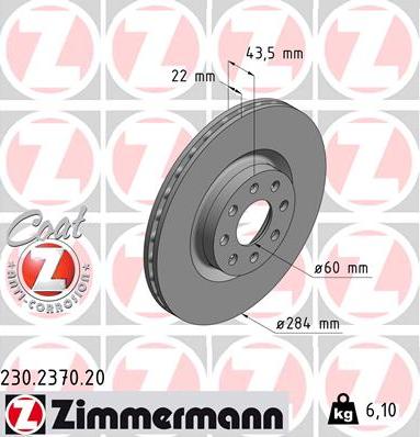 Zimmermann 230.2370.20 - Stabdžių diskas autoreka.lt