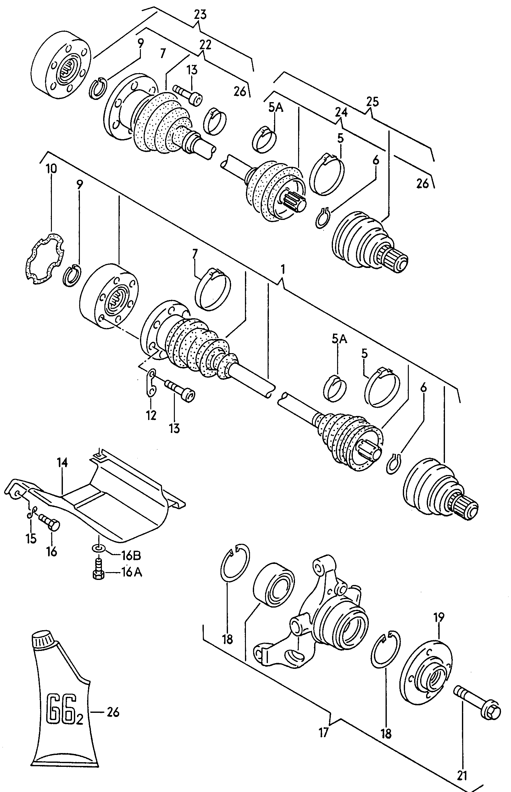 VAG 443498625F - Rato guolio komplektas autoreka.lt