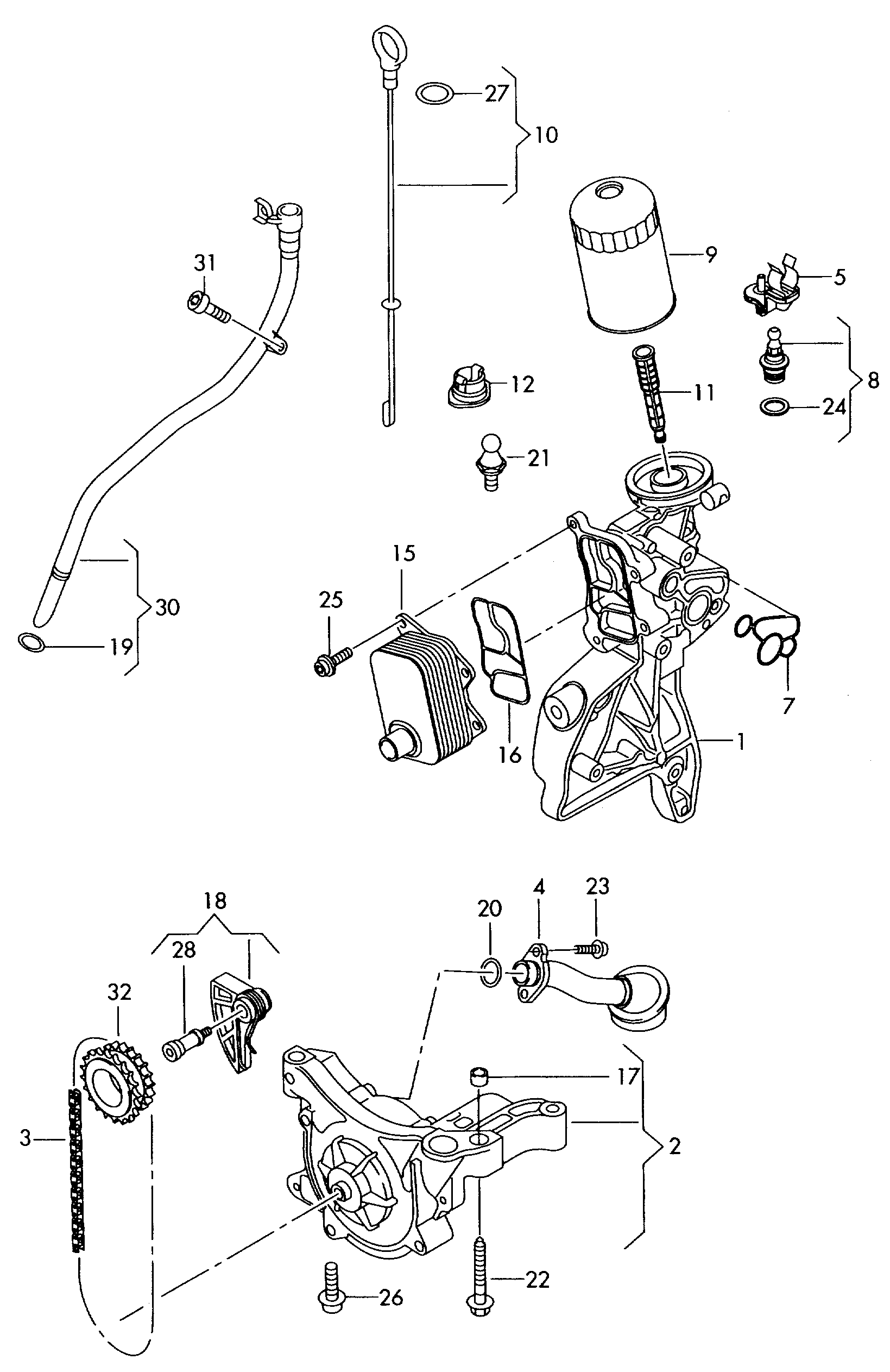 Skoda 06H 115 225 N - Grandinių rinkinys, alyvos siurblio pavara autoreka.lt