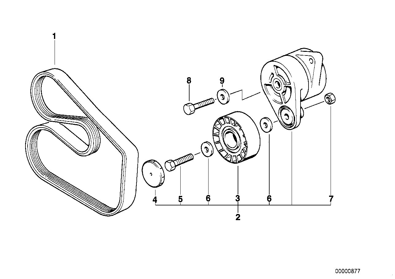 BMW (BRILLIANCE) 11 28 7 838 797 - Remonto komplektas, V formos rumbuoto diržo įtempiklis autoreka.lt