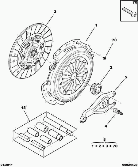 PEUGEOT 2052 E7 - Sankabos komplektas autoreka.lt