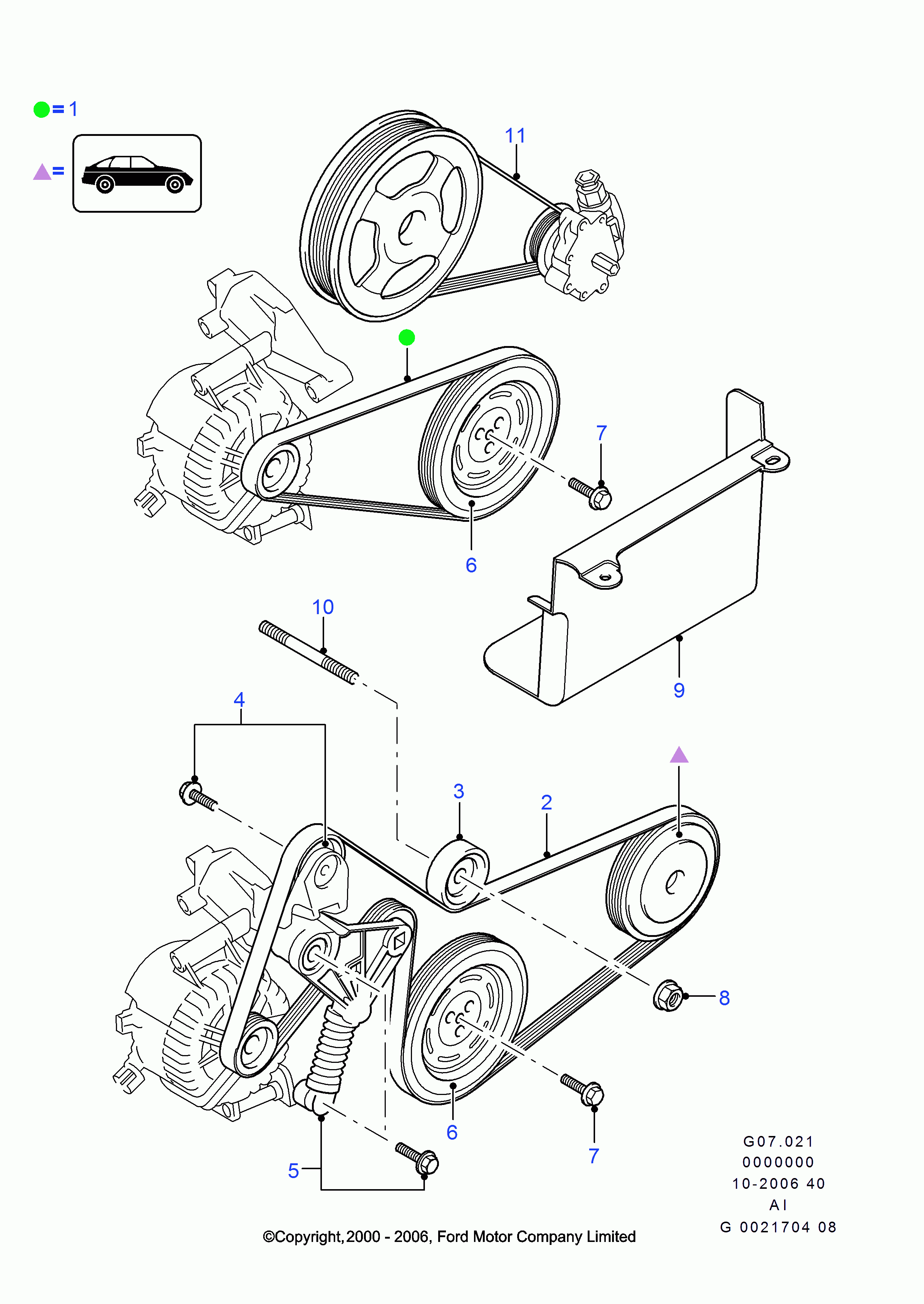 FORD 1773011 - Kreipiantysis skriemulys, V formos rumbuotas diržas autoreka.lt