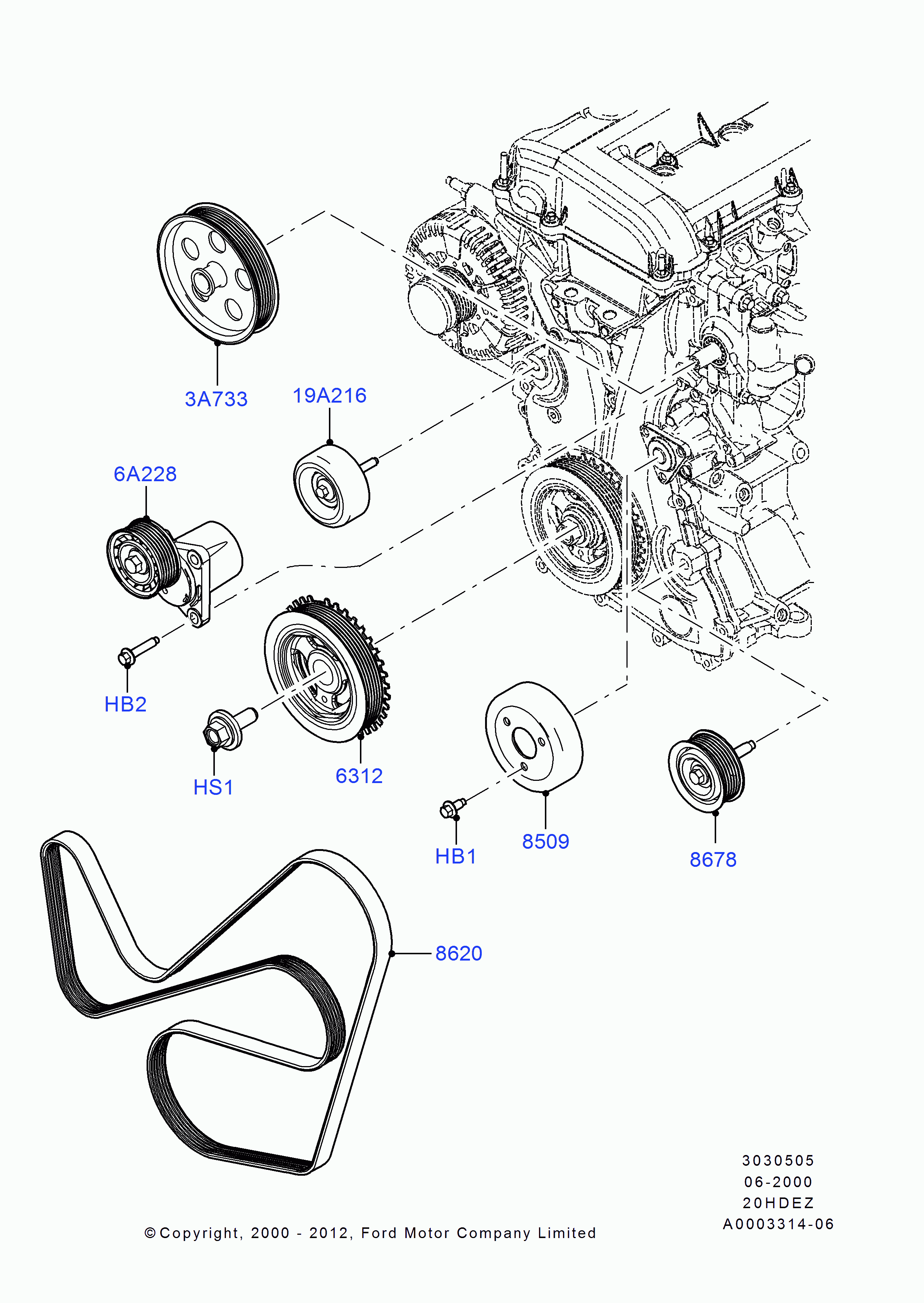 MAZDA 1073096 - Kreipiantysis skriemulys, V formos rumbuotas diržas autoreka.lt