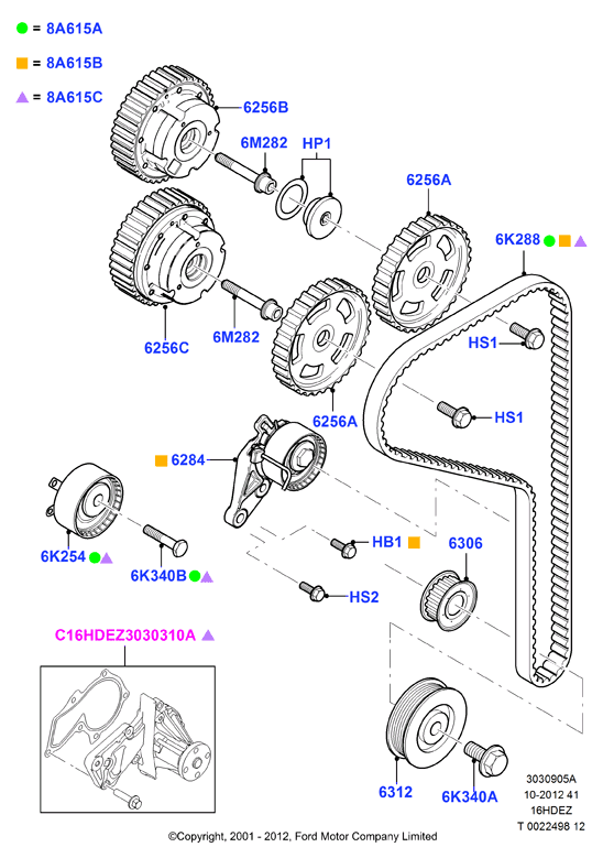 FORD 1672143 - Paskirstymo diržo komplektas autoreka.lt