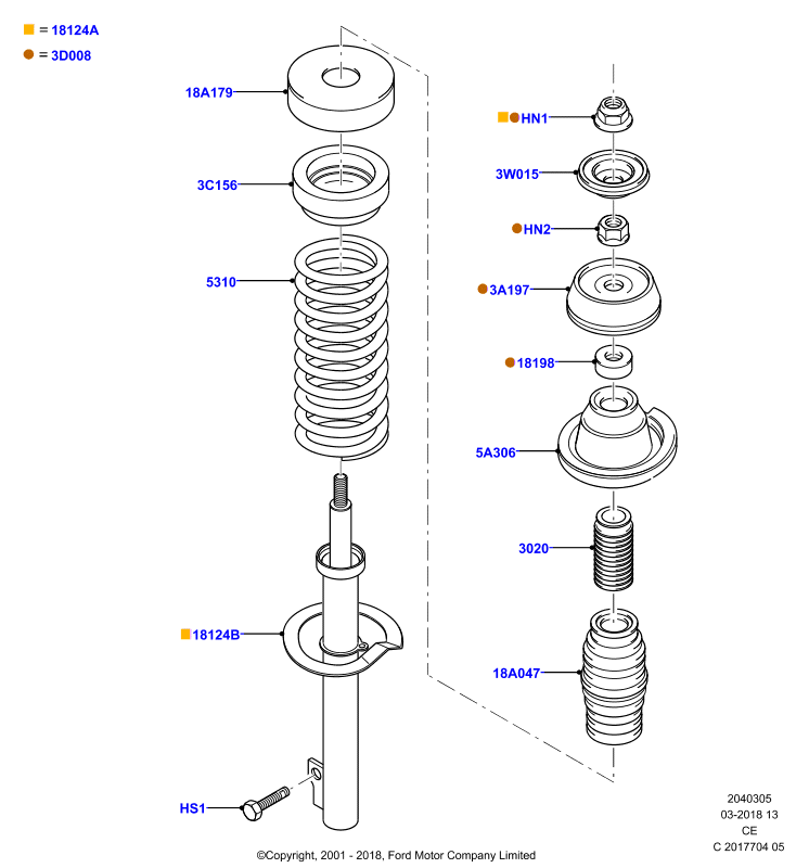 FORD 1039001 - Pakabos statramsčio atraminis guolis autoreka.lt