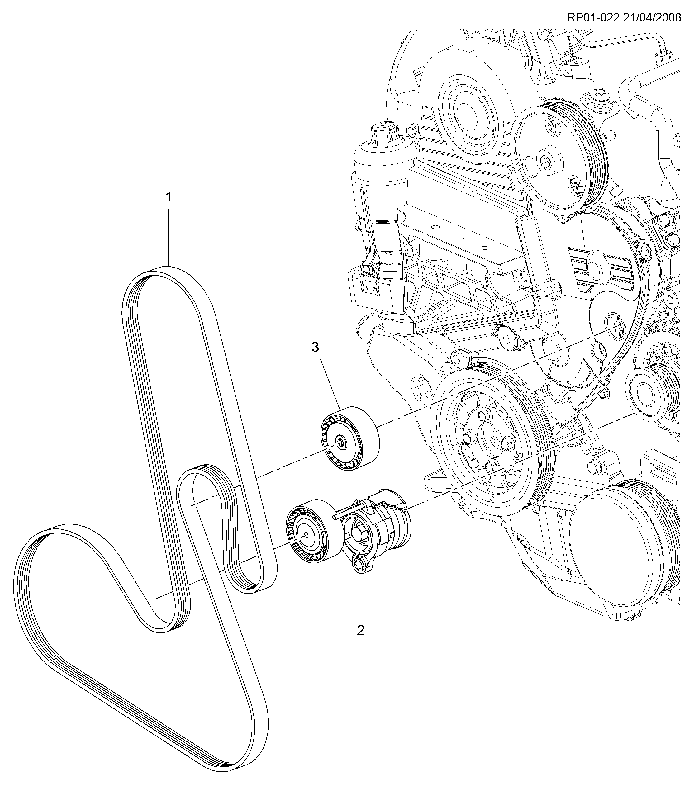 Opel 96440417 - Kreipiantysis skriemulys, V formos rumbuotas diržas autoreka.lt