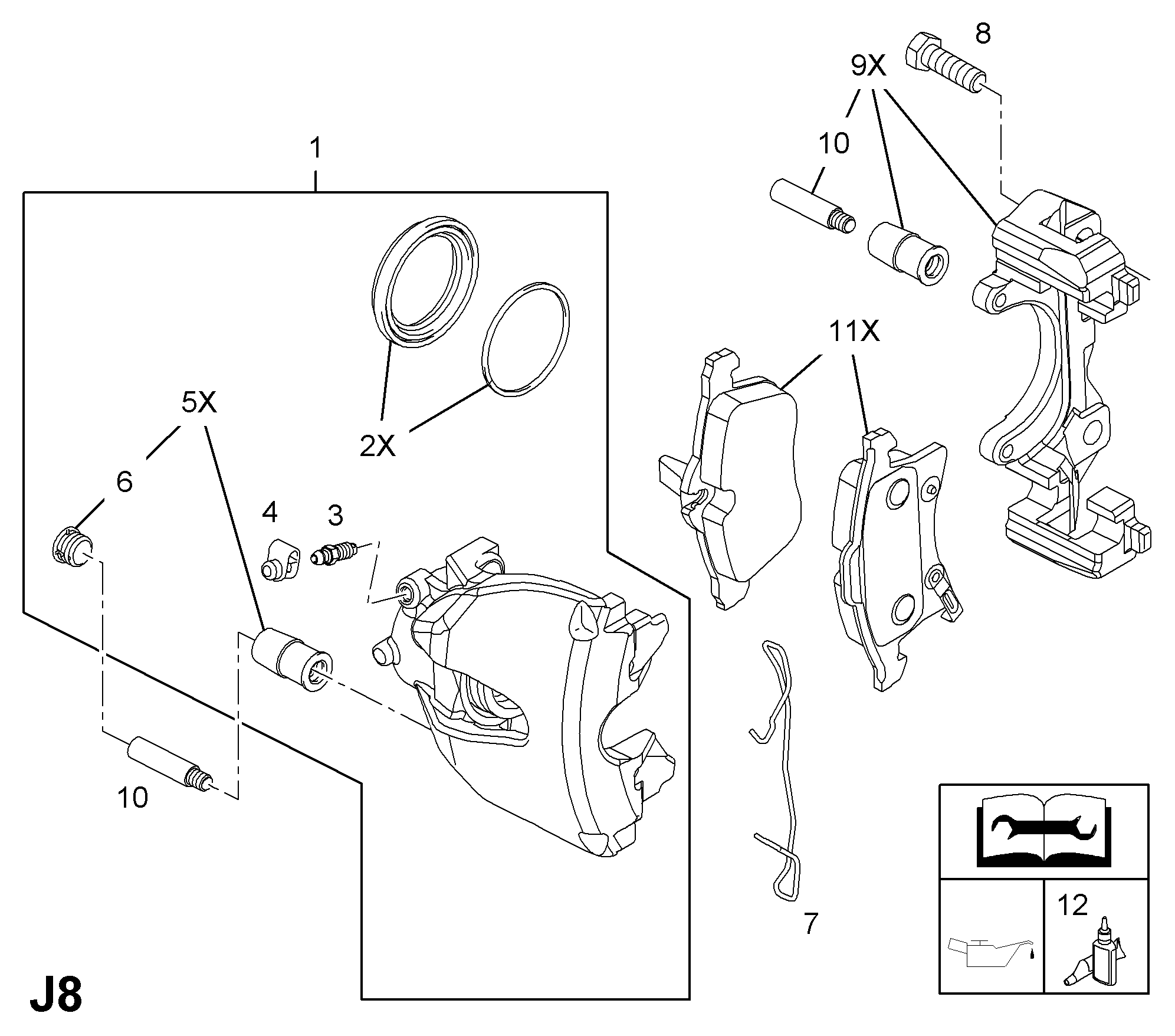 Opel 1605252 - Stabdžių trinkelių rinkinys, diskinis stabdys autoreka.lt