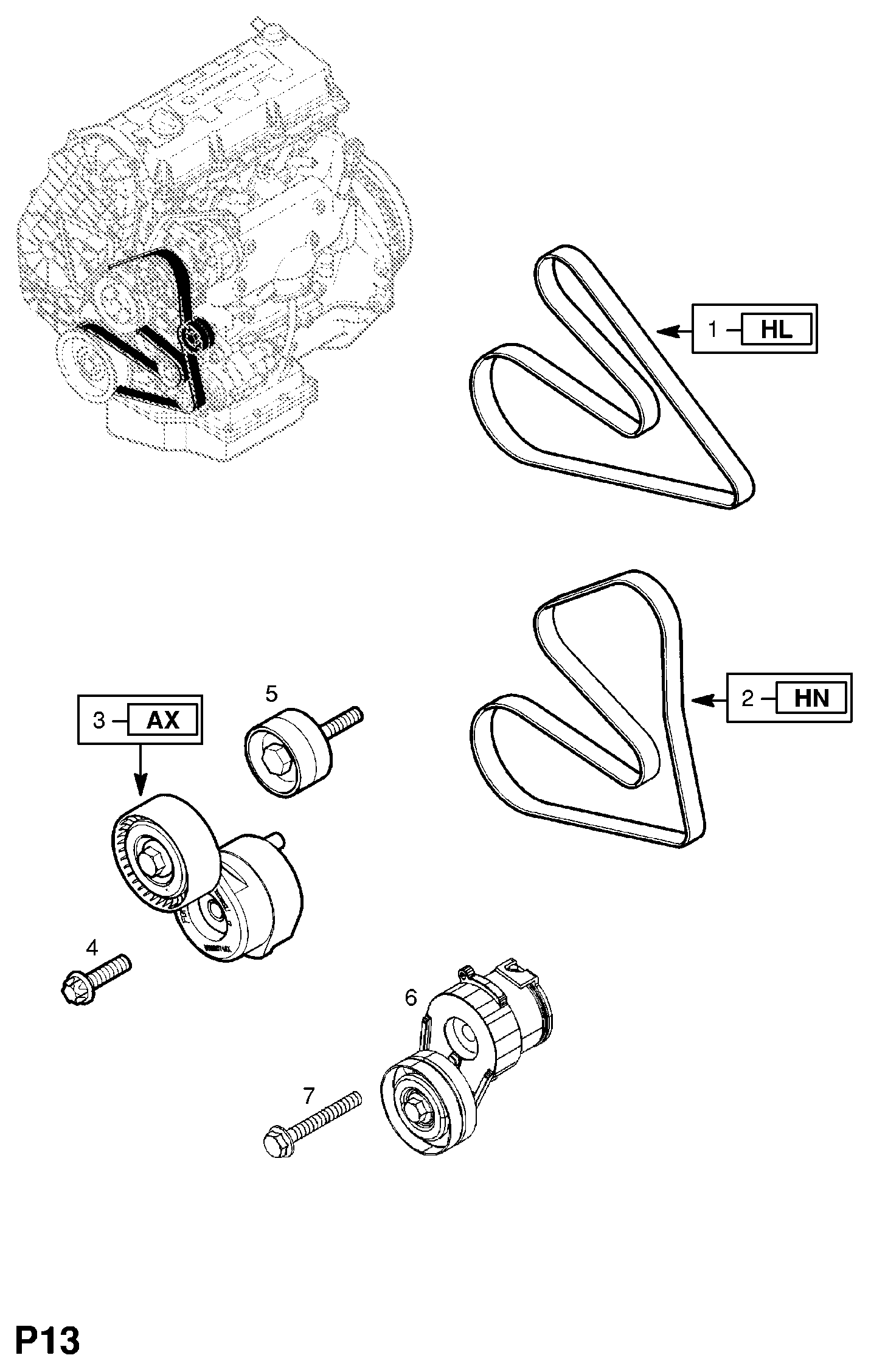 Opel 1340662 - V formos rumbuoti diržai autoreka.lt