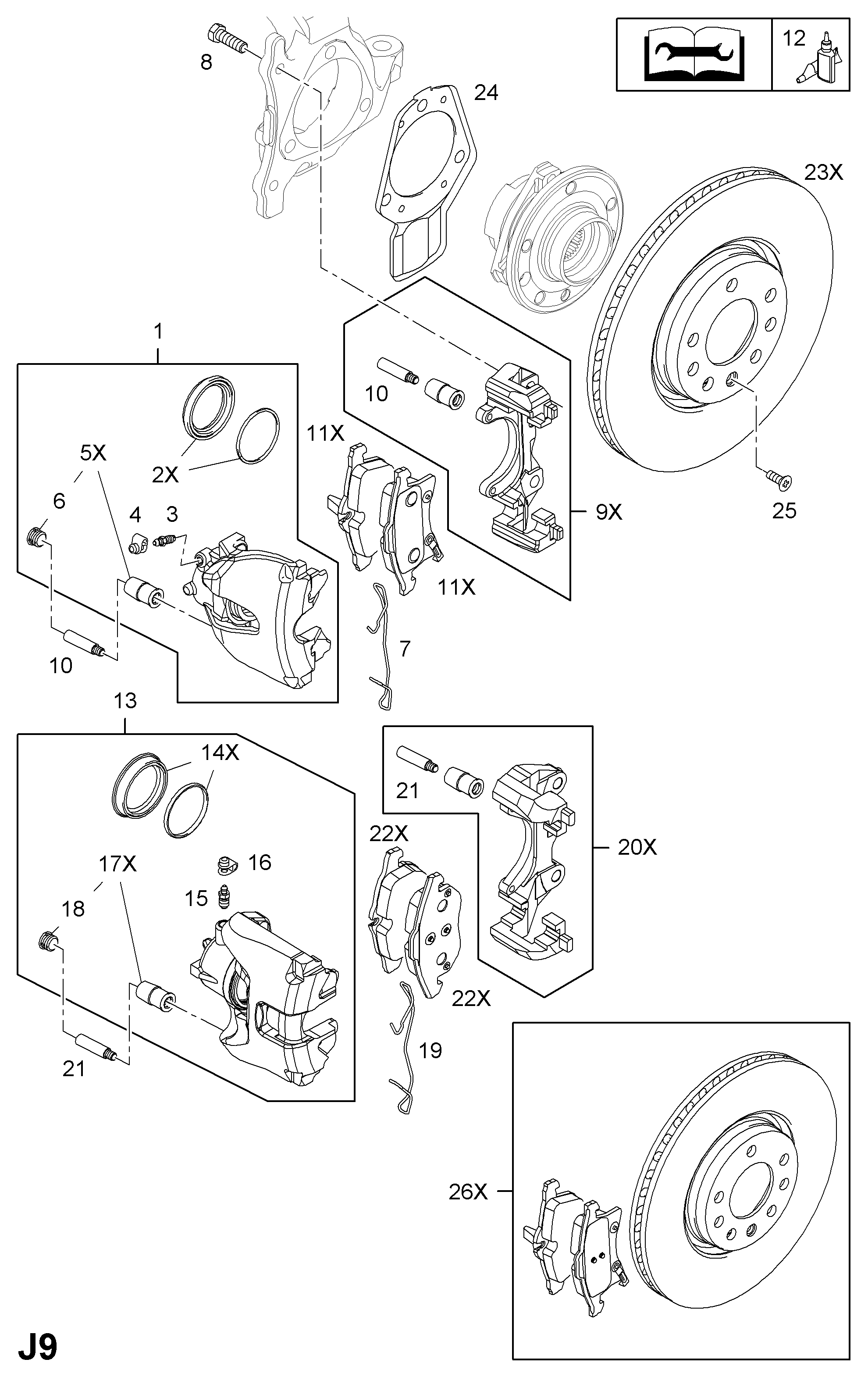 Opel 1605996 - Stabdžių trinkelių rinkinys, diskinis stabdys autoreka.lt