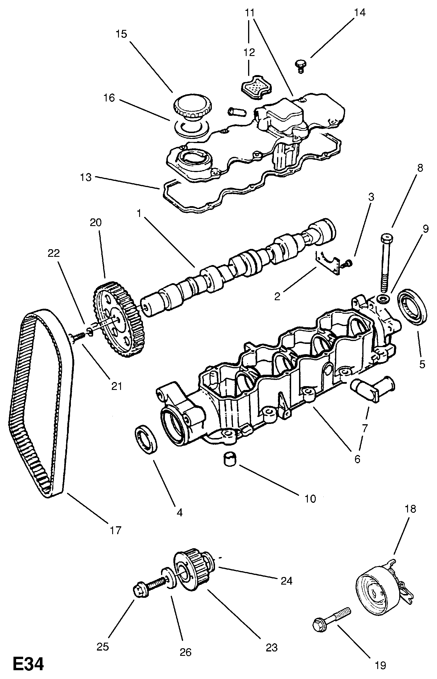 Vauxhall 63 67 46 - Įtempiklio skriemulys, paskirstymo diržas autoreka.lt