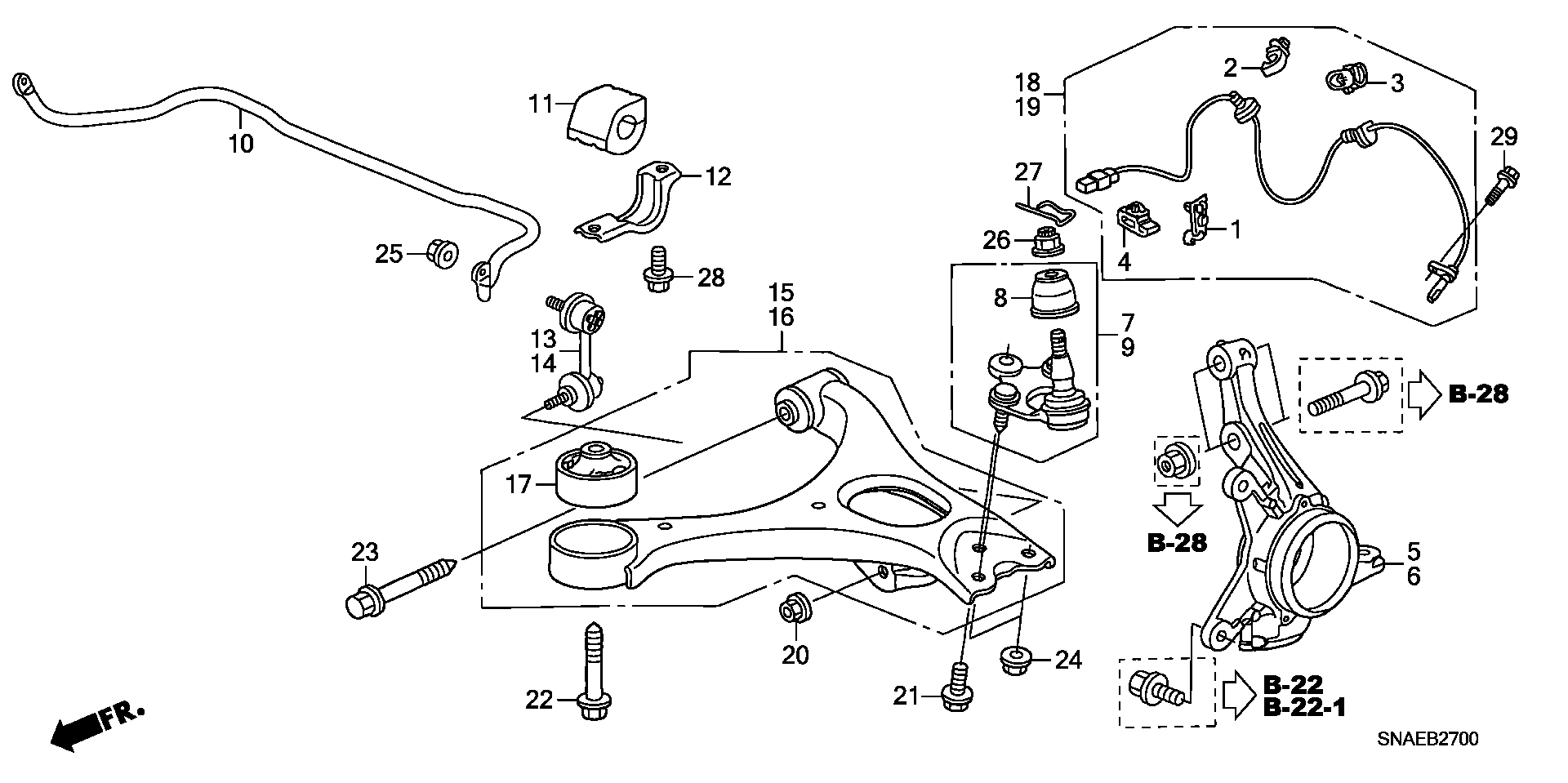 Honda 51220-SNA-A03 - Atramos / vairo trauklė autoreka.lt