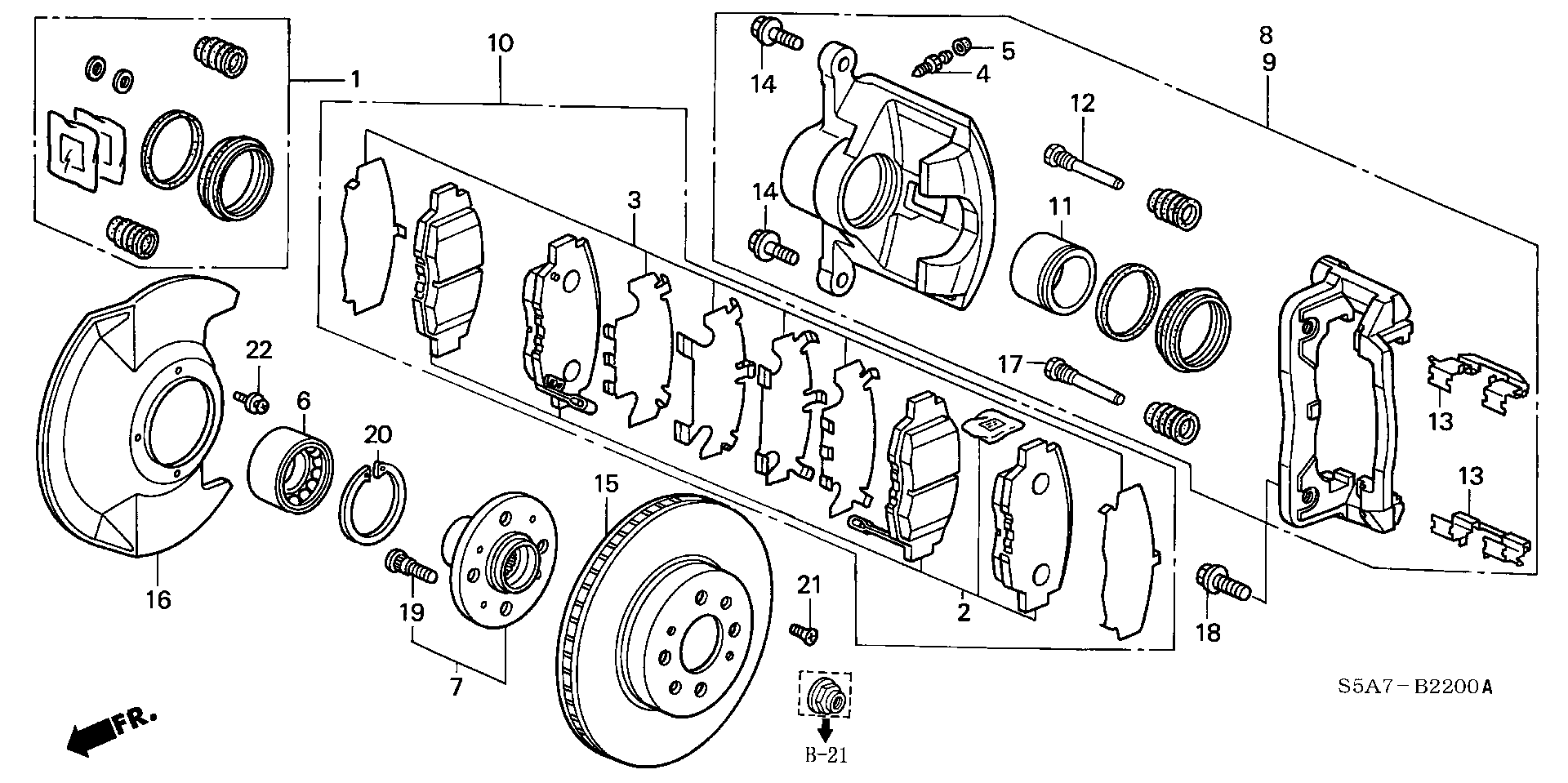 Honda 45022-S5A-E50 - Stabdžių trinkelių rinkinys, diskinis stabdys autoreka.lt