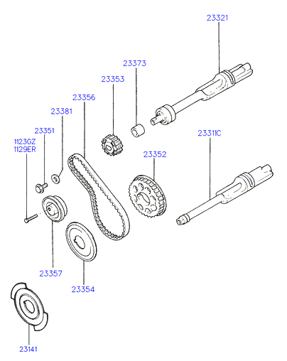 Hyundai 23357-33350 - Įtempiklio skriemulys, paskirstymo diržas autoreka.lt