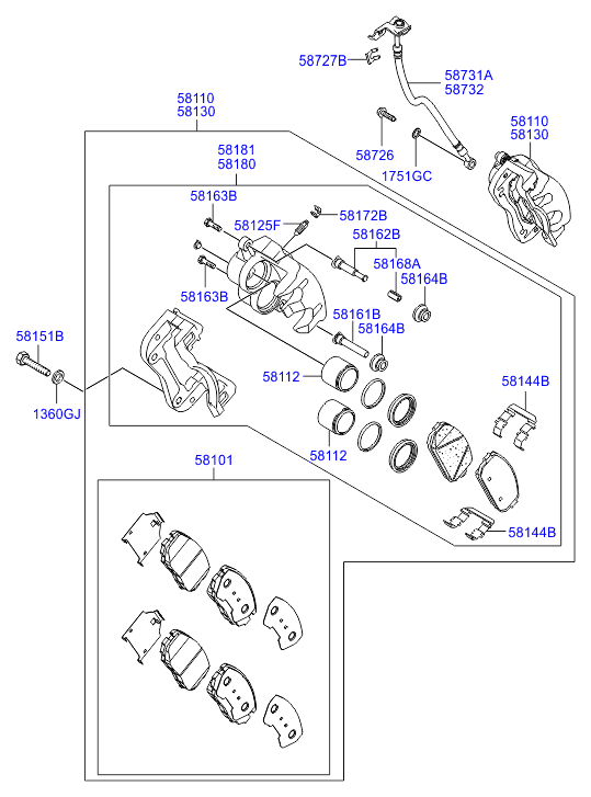 Hyundai 581102B700 - Stabdžių apkaba autoreka.lt