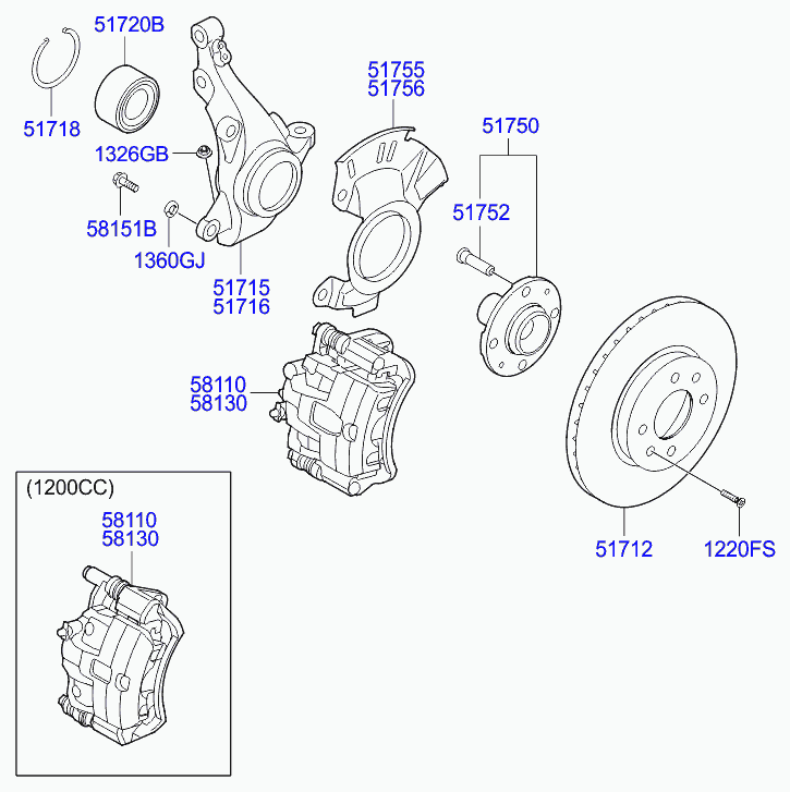 KIA 51718-07000 - Rato guolio komplektas autoreka.lt