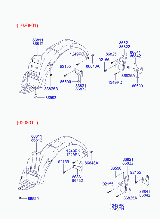 Hyundai 86811-25000 - Plokščių apkalas, purvasargis autoreka.lt
