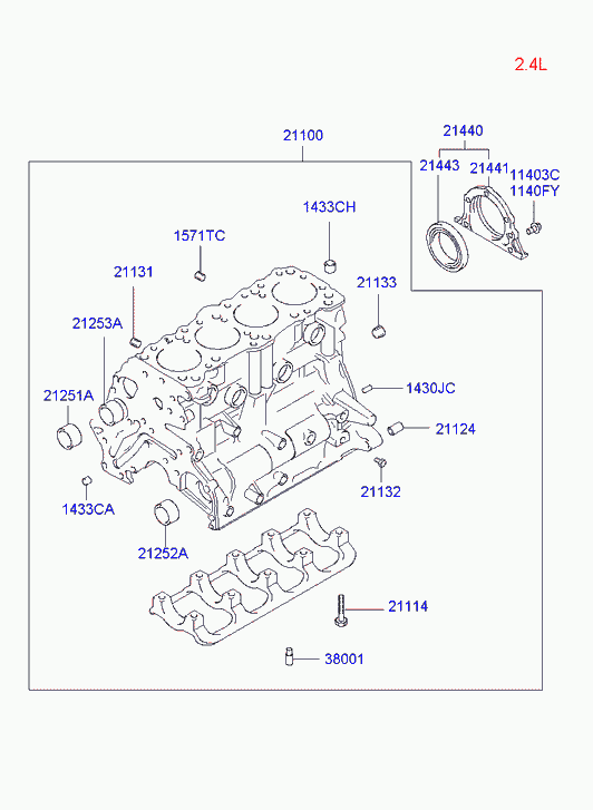 Hyundai 21443-38010 - Veleno sandariklis, alkūninis velenas autoreka.lt