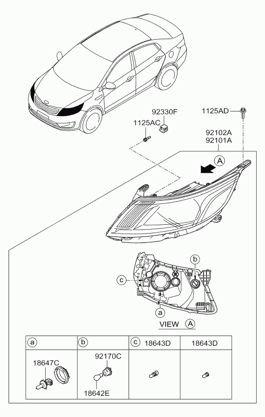 KIA 18647-61566 - Lemputė, rūko žibintas autoreka.lt